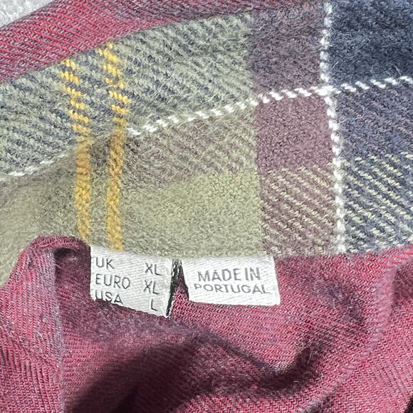 Barbour Classic Button Down Tartan Check Shirt Men’s Size Large Red Long Sleeve - Picture 13 of 14